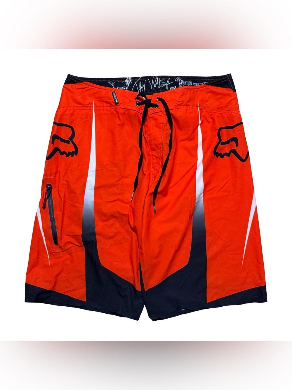 Mens Y2K Fox Racing X Ian Walsh Motocross Sports Orange Shorts Size 34